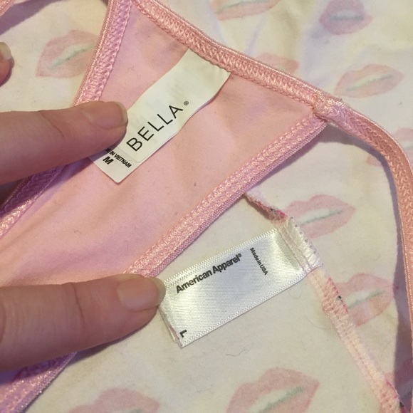 American Apparel crop top thong panty lewd rude ML - Picture 2 of 4